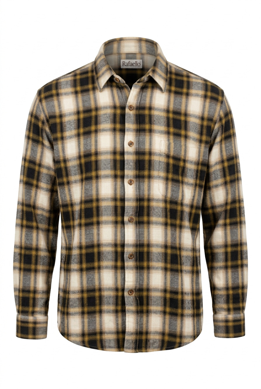Rafaella Petites Tan/beige/black Plaid Flannel Size 12 Shirt